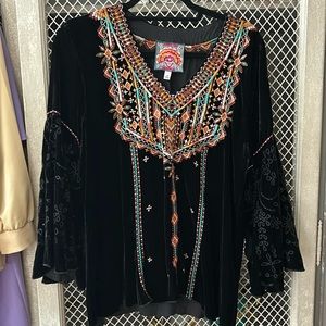 Johnny Was Velvet blouse